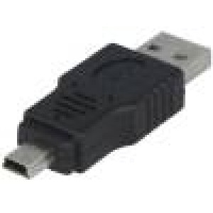 Adaptér USB A vidlice, USB B mini vidlice niklovaný