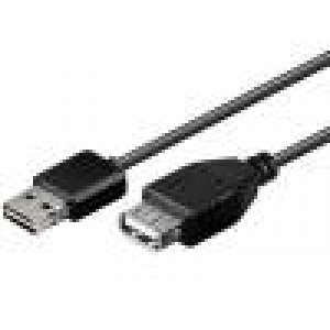 USB kabel zástrčka A, USB A zástrčka 1.8m  černý