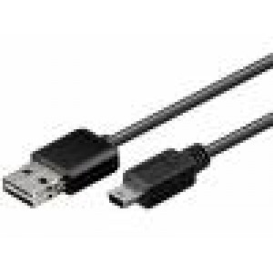 kabel USB B mini zástrčka, USB A zástrčka 0.6m  černý