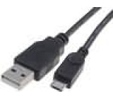 Kabel USB A vidlice, USB B micro vidlice 1m černá