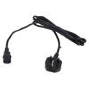 Kabel 3x1mm2 BS 1363 (G) vidlice,IEC C13 zásuvka PVC 3m 10A