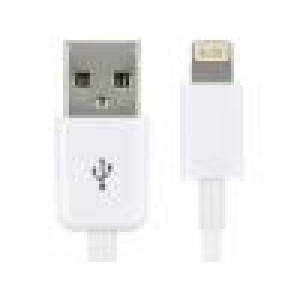 Kabel USB A vidlice, vidlice Apple Lightning 1,2m bilá