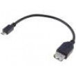 Kabel OTG,USB 2.0 USB A zásuvka,USB B micro vidlice 0,2m
