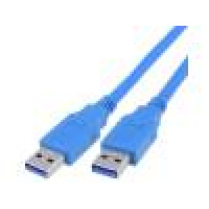 Kabel USB 3.0 USB A vidlice,z obou stran niklovaný 1,5m