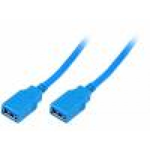 Kabel USB 3.0 USB A zásuvka,z obou stran niklovaný 1,5m