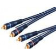 Kabel RCA vidlice x2,ovládání z obou stran zlacený 5m modrá