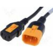 Kabel IEC C13 zásuvka, IEC C14 vidlice 0,6m se zajištěním