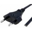 Kabel 2x0,5mm2 CEE 7/16 (C) vidlice,vodiče PVC 1,8m černá