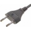 Kabel 2x0,5mm2 CEE 7/16 (C) vidlice,vodiče PVC 1,8m šedá