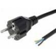 Kabel 3x1mm2 CEE 7/7 (E/F) vidlice,vodiče PVC 1,8m černá 16A