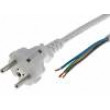 Kabel 3x1,5mm2 CEE 7/7 (E/F) vidlice,vodiče PVC 5m bílá 16A