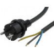 Kabel 3x2,5mm2 CEE 7/7 (E/F) vidlice,vodiče PVC 1,8m černá