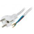 Kabel 3x0,75mm2 CEE 7/7 (E/F) vidlice,vodiče textilní 3m