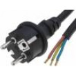 Kabel CEE 7/7 (E/F) vidlice, vodiče 1,5m černá neoprén 3x1mm2