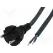 Kabel 2x1mm2 CEE 7/17 (C) vidlice,vodiče guma Dél: 1,5m černá