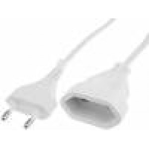 Prodlužovací síťový kabel Zásuvky: 1 PVC bílá 2x0,75mm2 3m