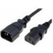 Kabel IEC C13 zásuvka, IEC C14 vidlice 3m černá PVC 3x1mm2