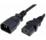 Kabel IEC C13 zásuvka, IEC C14 vidlice 3m černá PVC 3x1mm2