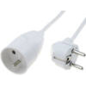 Prodlužovací síťový kabel Zásuvky: 1 PVC bílá 3x1mm2 1,5m 10A