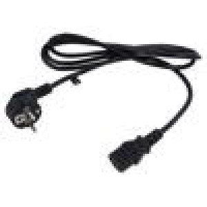 Kabel 3x0,75mm2 CEE 7/7 (E/F) úhlová vidlice,IEC C13 zásuvka