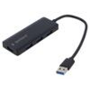 Hub USB USB A zásuvka x4,USB A vidlice USB 3.1 černá 0,15m
