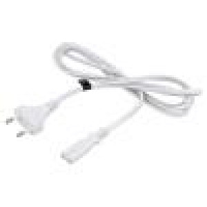 Kabel 2x0,75mm2 CEE 7/16 (C) vidlice,IEC C7 zásuvka PVC 1,8m
