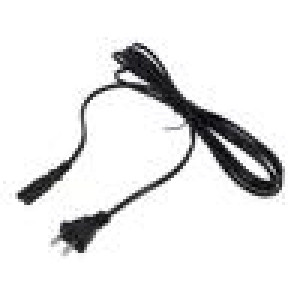 Kabel 2x18AWG IEC C7 zásuvka,NEMA 1-15 (A) vidlice PVC 3m