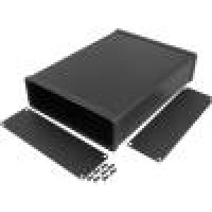 Krabička s panelem 1455 X:165mm Y:220mm Z:51,5mm hliník černá