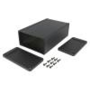 Krabička s panelem 1457 X:104mm Y:160mm Z:54,6mm hliník černá