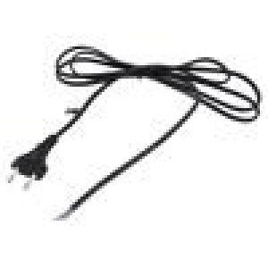 Kabel 2x0,75mm2 CEE 7/16 (C) vidlice,vodiče PVC 2m černá