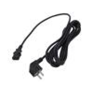 Kabel 3x1mm2 CEE 7/7 (E/F) úhlová vidlice,IEC C13 zásuvka