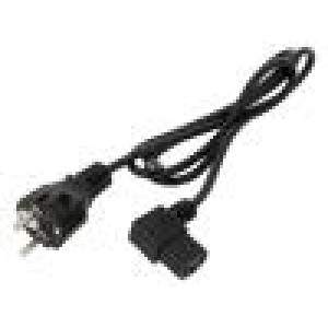 Kabel 3x0,75mm2 CEE 7/7 (E/F) vidlice,IEC C13 zásuvka 90°