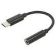 Kabel USB 3.1 Jack 3,5mm zásuvka,USB C vidlice 0,12m černá