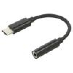 Kabel USB 3.1 Jack 3,5mm zásuvka,USB C vidlice 0,12m černá