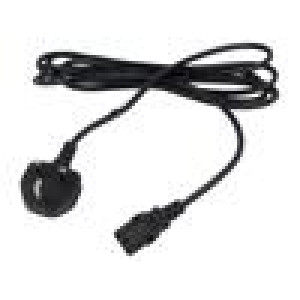 Kabel 3x0,75mm2 BS 1363 (G) vidlice,IEC C13 zásuvka PVC 3m