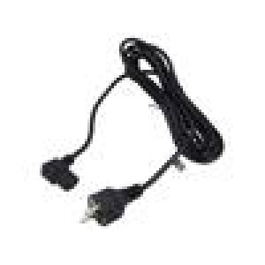 Kabel 3x1mm2 CEE 7/7 (E/F) vidlice,IEC C13 zásuvka 90° PVC