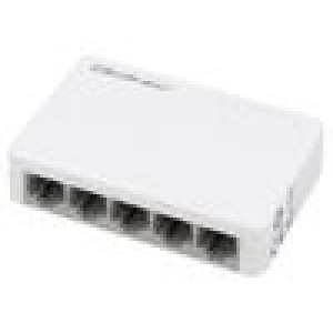 Switch Fast Ethernet bilá 150m Sada: kabel DC,napájecí zdroj