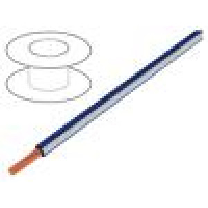 Vodič X05V-K lanko Cu 0,5mm2 PVC tmavě modrá-bílá 300V,500V