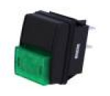 Přepínač tlačítkový 2 polohy DPST 10A/250VAC černá/zelená