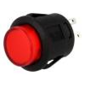 Přepínač tlačítkový 2 polohy SPST-NO 1,5A/250VAC červená
