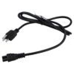 Kabel 3x18AWG IEC C5 zásuvka,NEMA 5-15 (B) vidlice PVC 1,8m