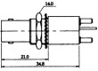 Zásuvka BNC zásuvka izolované přímý THT do panelu