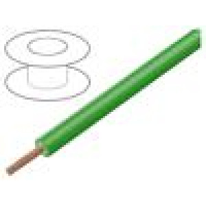 Vodič lanko Cu 0,4mm2 PVC zelená 1000V 100m Třída: 6 1x0,4mm2