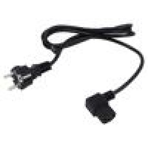 Kabel 3x0,75mm2 CEE 7/7 (E/F) vidlice,IEC C13 zásuvka 90°