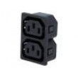 Konektor IEC 60320,napájecí AC C13 (F), dvojité zásuvka 10A