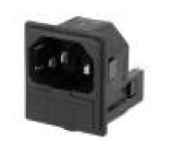 Konektor IEC 60320,napájecí AC C14 (E),2x pojistka zásuvka