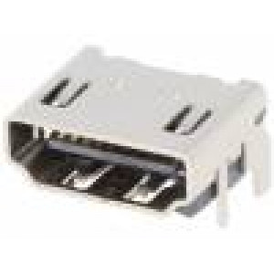 Konektor HDMI zásuvka vidlice PIN:19 Povrch zlacený SMT