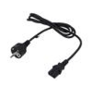 Kabel 3x0,75mm2 CEE 7/7 (E/F) vidlice,IEC C13 zásuvka PVC