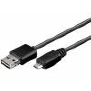 kabel USB B micro zástrčka, USB A zástrčka 2m  černý