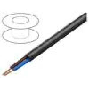 Vodič H05RR-F 2x1,5mm2 lanko Cu guma černá 300V,500V Třída: 5